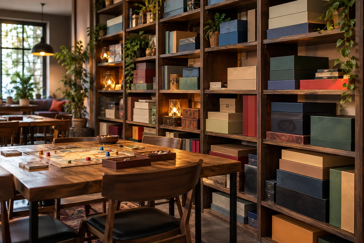 Biblioteca com caixas de jogos Biblioteca com caixas de jogos